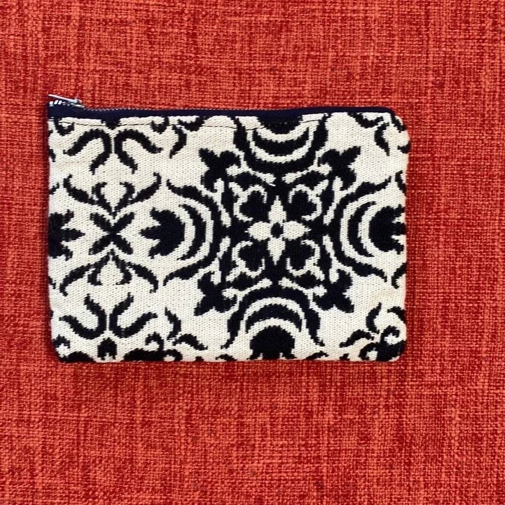 VTG 60’s Handmade Black Damask Carpet Makeup Case Bag